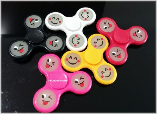 Fingertip Spinner ADHS Anit Stress Nacht Leuchtende Fluruszierden Smileys